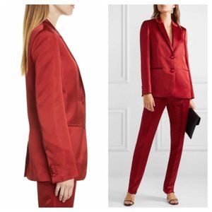 satin red blazer